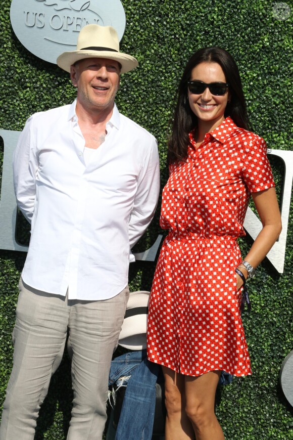 Bruce Willis et sa femme Emma à l'USTA Billie Jean King National Tennis Center à Flushing Meadows lors des demi-finales hommes à l'US Open le 9 septembre 2016. © John Barrett/Globe Photos/Zuma Press/Bestimage