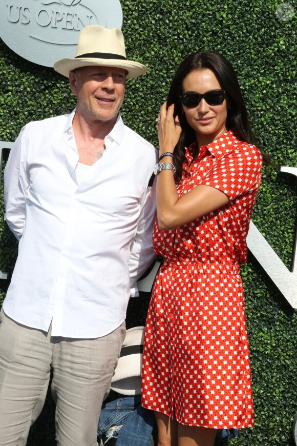 Bruce Willis et sa femme Emma à l'USTA Billie Jean King National Tennis Center à Flushing Meadows lors des demi-finales hommes à l'US Open le 9 septembre 2016. © John Barrett/Globe Photos/Zuma Press/Bestimage