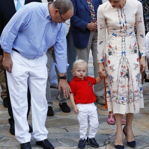 Le prince héréditaire Jacques de Monaco participait avec ses parents le prince Albert et la princesse Charlene de Monaco au traditionnel pique-nique (Cavagnëtu) de rentrée organisé le 10 septembre 2016 pour les Monégasques dans le parc Princesse Antoinette. Deux arbres ont été plantés et bénis en son honneur et celui de sa soeur la princesse Gabriella, absente. © Claudia Albuquerque / Bestimage