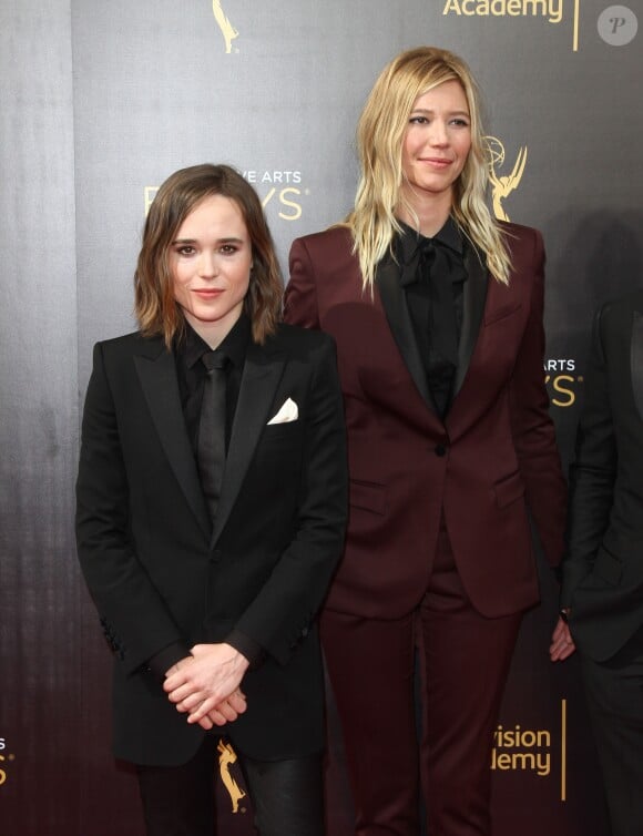 Ellen Page et sa compagne Samantha Thomas à la soirée Creative Arts Emmy Awards au théâtre The Microsoft à Los Angeles, le 11 septembre 2016