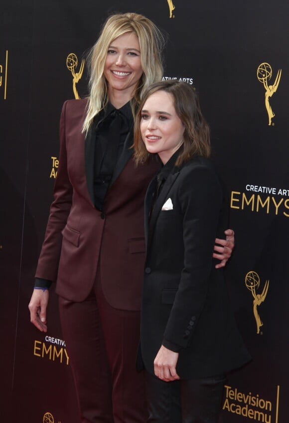 Ellen Page et sa compagne Samantha Thomas à la soirée Creative Arts Emmy Awards au théâtre The Microsoft à Los Angeles, le 11 septembre 2016
