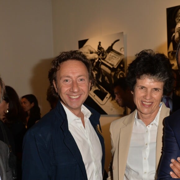 Dominic Dormeuil, Stéphane Bern, Nikos Aliagas et Valérie-Anne Giscard d'Estaing - Vernissage de l'exposition de Nikos Aliagas "Mémoires de Mains" à la Galerie Guillaume à Paris, France, le 20 septembre 2016. Exposition au profit de l'association "Grégory Lemarchal". © Veeren/Bestimage