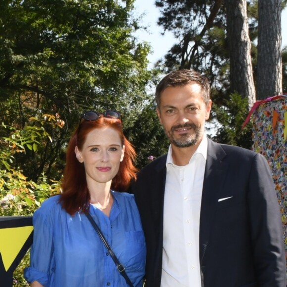 Exclusif - Audrey Fleurot et Rémy Baume (Président du Groupe Zannier) - Dans le cadre du lancement de la nouvelle collection "Kenzo Kids" Printemps-Eté 2017 sur le thème du voyage, la pelouse des Ateliers du jardin a été envahi par des apprentis explorateurs. Accompagnés d'une gourde et d'un sac à dos, ils ont exploré tous les recoins,recueilli des indices, répondu à des questions afin de trouver toutes les surprises bien cachées. Martin, Joseph, Lou et Léa ont profité de cette belle après-midi ensoleillée accompagnés de leurs mamans. Le 17 septembre 2016. © Rachid Bellak / Bestimage