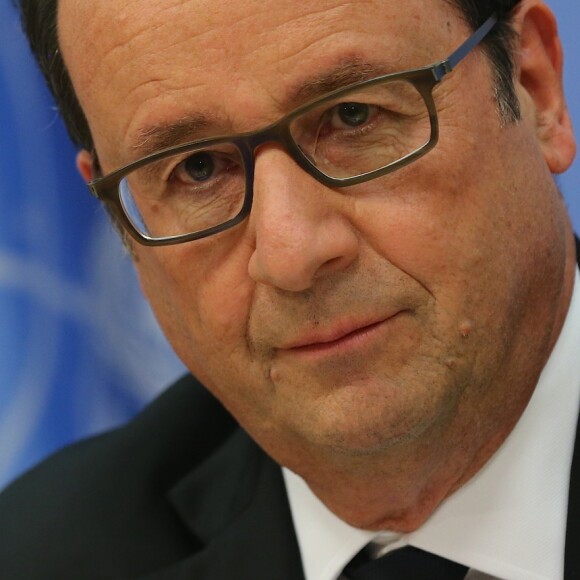 Le président François Hollande donne une conférence de presse aux Nations Unis à New York le 20 septembre 2016.