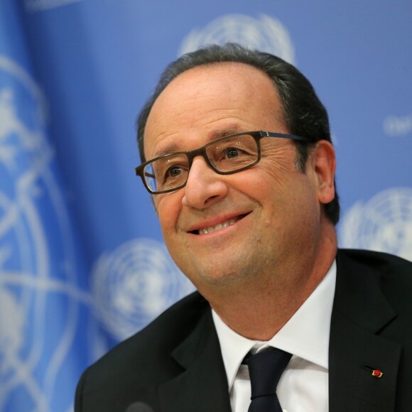 Le président François Hollande donne une conférence de presse aux Nations Unis à New York le 20 septembre 2016.