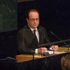 Le président François Hollande à la tribune de l'ONU le premier jour de l'assemblée générale à New York le 20 septembre 2016.