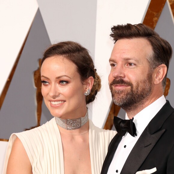 Olivia Wilde et son compagnon Jason Sudeikis - Arrivées à la 88ème cérémonie des Oscars à Los Angeles le 28 février 2016.