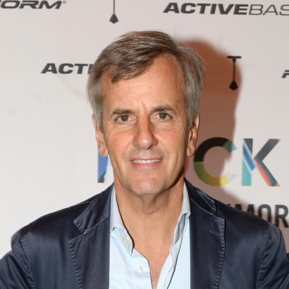 Exclusif - Bernard de La Villardière - Soirée pour le lancement de l'accessoire fitness Active Base de la marque Proform (une entité de ICON Health & Fitness, la première marque américaine de fitness à domicile) au restaurant Il Cottage à Paris, le 31 mai 2016. L'Active Base est un siège instable destiné à vous muscler sans effort chez vous. © Rachid Bellak/LMS/Bestimage