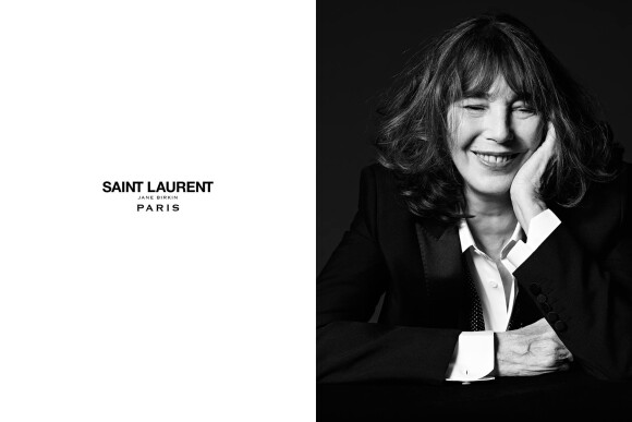 Jane Birkin, nouvelle égérie pour la maison Saint Laurent Paris, printemps 2016.