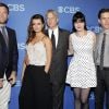 Le casting de NCIS, Michael Weatherly, Cote de Pable, Mark Harmon, Pauley Perrette et Brian Dietzen à la conférence de presse CBS à New York City le 15 mai 2013.