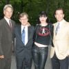 Mark Harmon, David McCallum, Pauley Perrette et Michael Weatherly posent ensemble le 13 mai 2003.