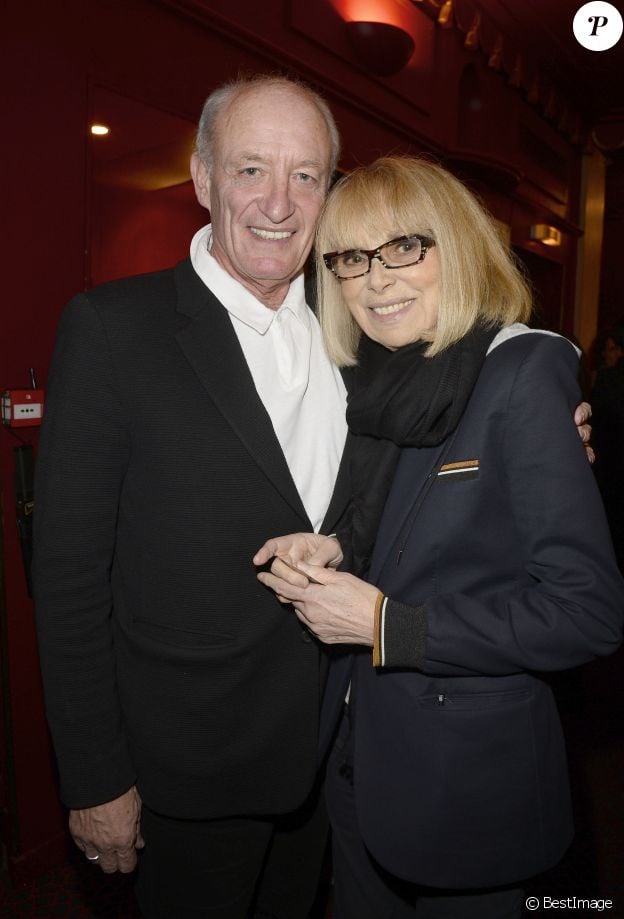 Exclusif - Pascal Desprez sa femme et Mireille Darc - People à la générale de la pièce "A torts et à raison" au théâtre Hébertot à Paris le 25 janvier 2016. © Coadic Guirec/Bestimage