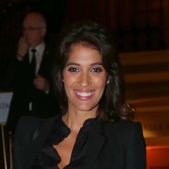 Laurie Cholewa au défilé de mode Emanuel Ungaro, collection prêt-à-porter printemps-été 2017 imaginée par Fausto Puglisi, à la Salle Wagram à Paris, le 30 septembre 2016. © CVS/Veeren/Bestimage