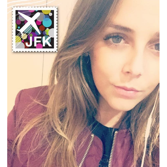 Pauline Ducruet à son départ de l'aéroport JFK, à New York, le 29 septembre 2016 pour venir assister à Paris à la Fashion Week. Photo Instagram.