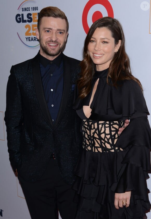 Justin Timberlake et sa femme Jessica Biel aux GLSEN Awards à l'hôtel Wilshire de Beverly Hills le 23 octobre 2015