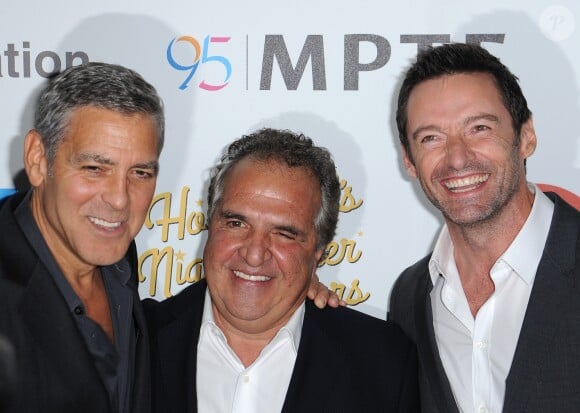 George Clooney, Jim Gianopulos, Hugh Jackman lors du 95e anniversaire du MPTF à Los Angeles, le 1er octobre 2016.