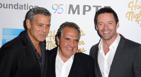 George Clooney, Jim Gianopulos, Hugh Jackman lors du 95e anniversaire du MPTF à Los Angeles, le 1er octobre 2016.