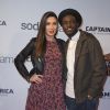 Corneille et sa femme Sofia de Medeiros à l'avant-première du film "Captain America" au Grand Rex à Paris, le 17 mars 2014.