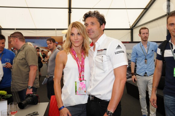 Patrick Dempsey et sa femme Jillian Fink lors de la coupe Porsche pendant le Grand Prix de Formule 1 de Hockenheimring. Le 18 juillet 2014