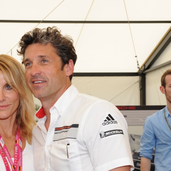 Patrick Dempsey et sa femme Jillian Fink lors de la coupe Porsche pendant le Grand Prix de Formule 1 de Hockenheimring. Le 18 juillet 2014