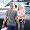 Exclusif - Nico Rosberg, sa femme Vivian Sibold et leur fille Alaïa se baladent en bateau à bord du Kimax. Ibiza, Espagne, le 23 septembre 2016.