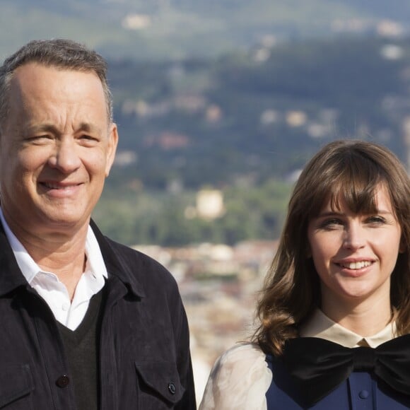 Tom Hanks et Felicity Jones - Photocall du film "Inferno" à Florence, le 7 octobre 2016.