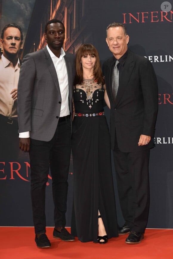 Omar Sy, Felicity Jones, Tom Hanks - Première du film "Inferno" à Berlin. Le 10 octobre 2016