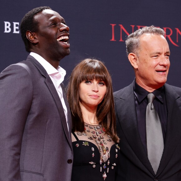 Omar Sy, Felicity Jones et Tom Hanks - Première du film "Inferno" à Berlin. Le 10 octobre 2016