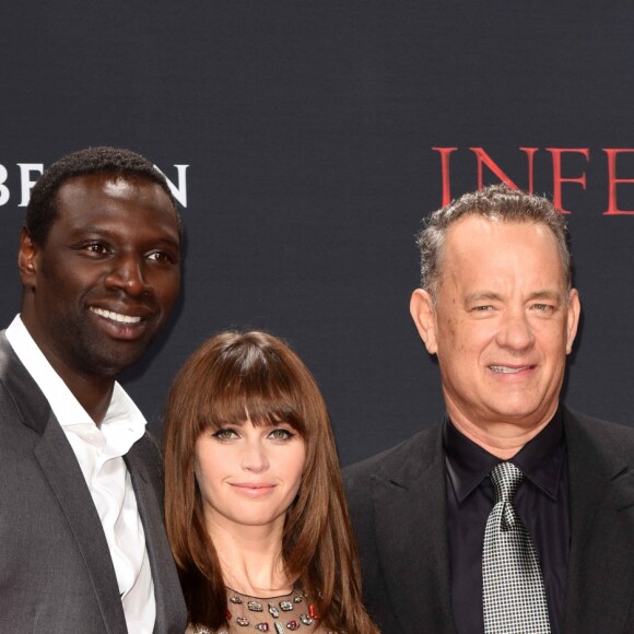Omar Sy, Felicity Jones et Tom Hanks - Première du film "Inferno" à Berlin. Le 10 octobre 2016