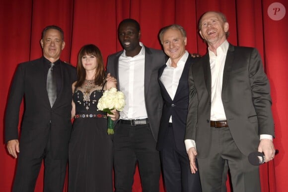 Tom Hanks, Felicity Jones, Omar Sy, Dan Brown, Ron Howard - Première du film "Inferno" à Berlin. Le 10 octobre 2016
