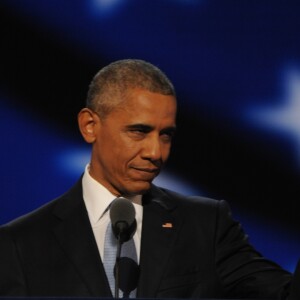 Le président des Etats-Unis Barack Obama à la convention nationale du Parti démocrate à Philadelphie, le 26 juillet 2016. © Christy Bowe/Globe Photos via Zuma Press/Bestimage