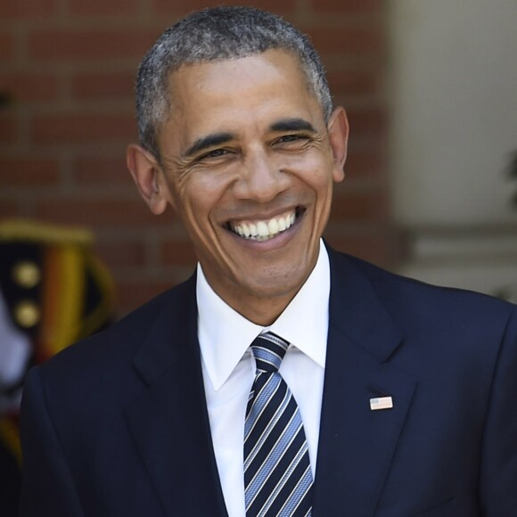 Le président Barack Obama en visite en Espagne rencontre le président espagnol Mariano Rajoy à Madrid le 10 juillet 2016.