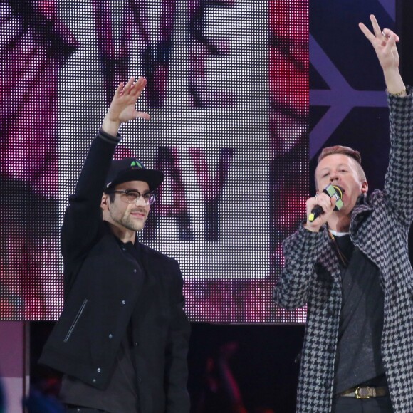 Ryan Lewis, Macklemore lors de la soirée "We Day" à Vancouver, le 22 octobre 2014.