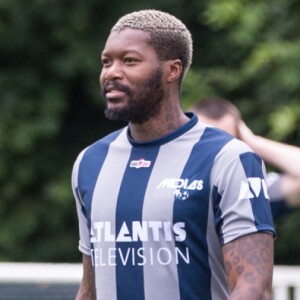 Djibril Cissé -lors du tournoi de football Media Cup, un tournoi par équipe de production ou chaine de télévision, à Meudon. Le 2 juillet 2016