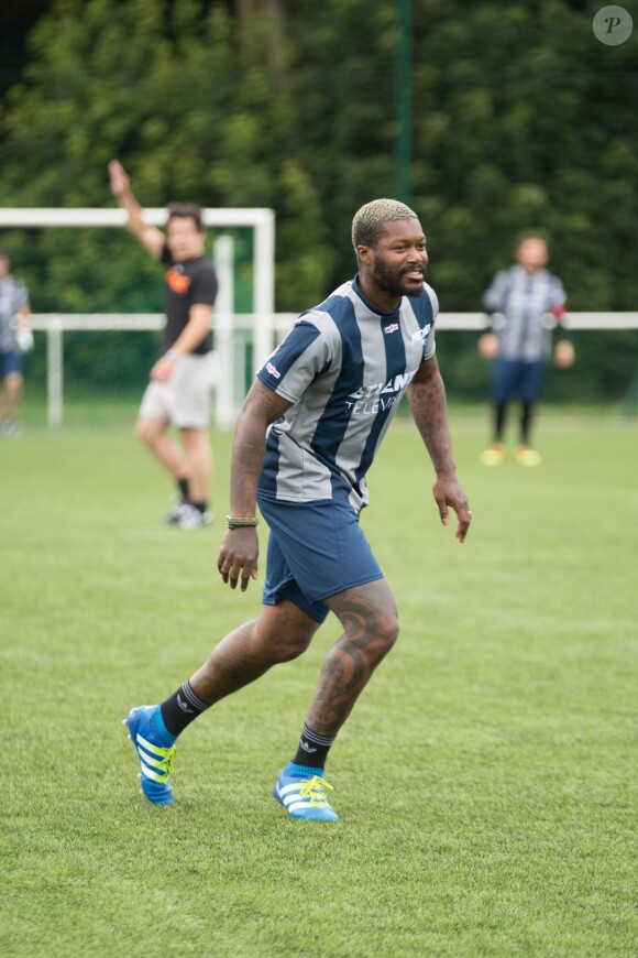 Djibril Cissé -lors du tournoi de football Media Cup, un tournoi par équipe de production ou chaine de télévision, à Meudon. Le 2 juillet 2016
