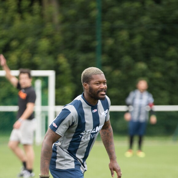 Djibril Cissé -lors du tournoi de football Media Cup, un tournoi par équipe de production ou chaine de télévision, à Meudon. Le 2 juillet 2016