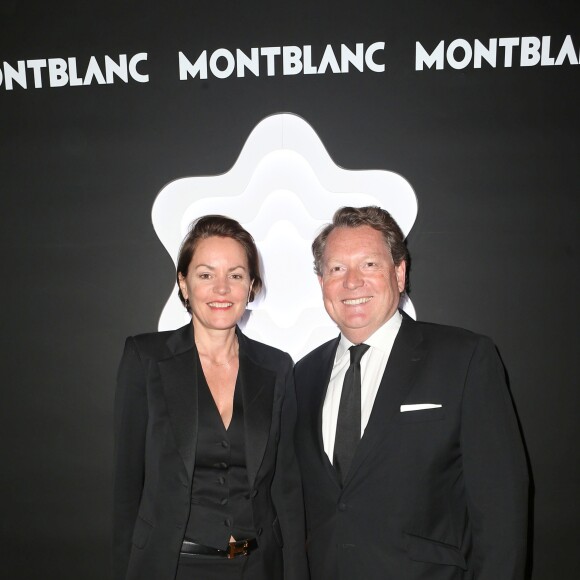 Exclusif - Cendrine Dominguez et Michel Adé (DG de Montblanc France) - Le stylo Meisterstück de Montblanc fête son 90ème anniversaire à l'institut des lettres et Manuscrits à Paris le 1er avril 2014.