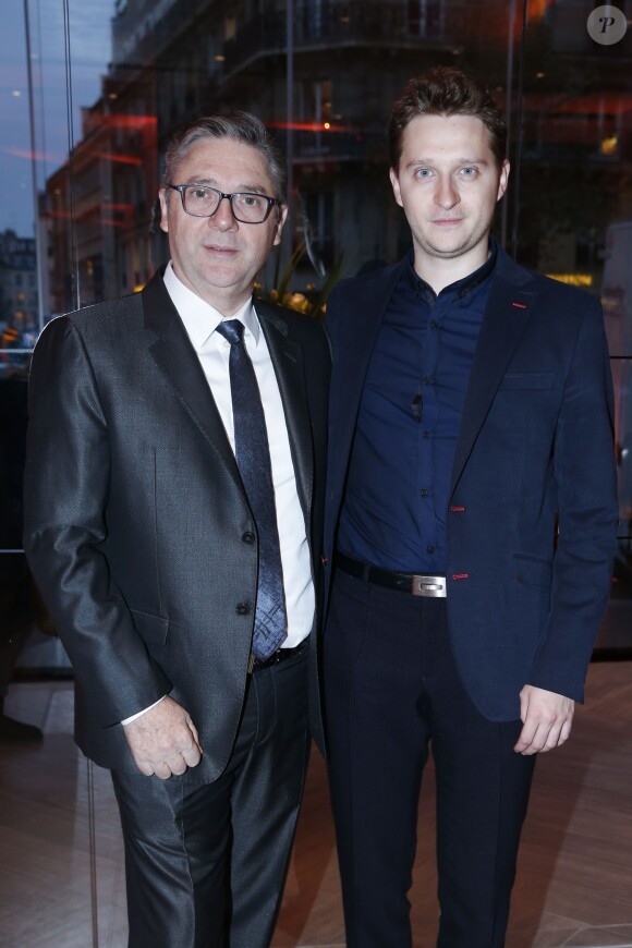 Massimo et Matthieu Mori lors de la soirée de réouverture de l'Emporio Armani Caffé au 149 boulevard Saint-Germain à Paris, le 13 octobre 2016