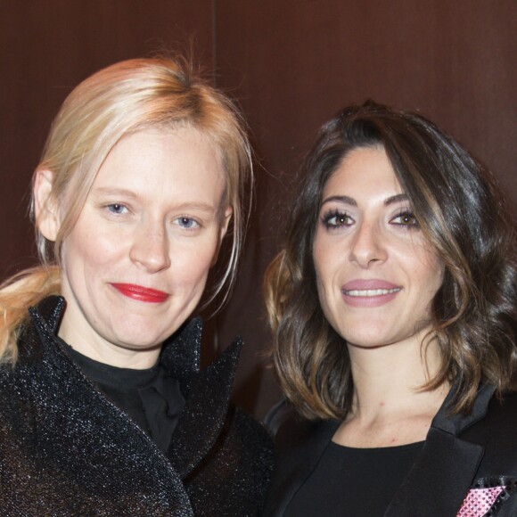 Anne Sherbinina et Céline Mori lors de la soirée de réouverture de l'Emporio Armani Caffé au 149 boulevard Saint-Germain à Paris, le 13 octobre 2016