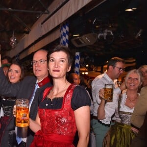 Le Prince Albert II de Monaco participe à la soirée d'ouverture de la 11ème édition de l'Oktoberfest au Café de Paris le 14 octobre 2016.