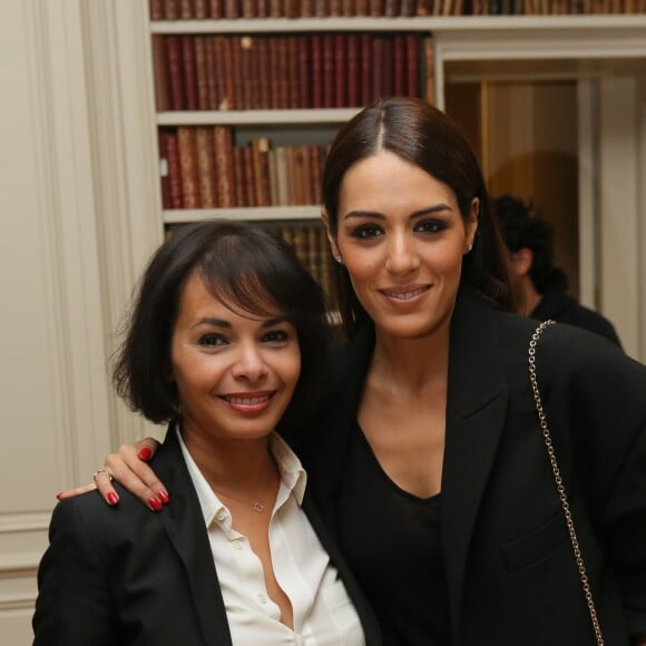 Exclusif - Saïda Jawad et Sofia Essaïdi - Soirée "Fashion Charity Art" en association avec la fondation Claude Pompidou au Mona Bismarck American Center à Paris le 5 octobre 2016. Ce soir l'agence Pink Heater s'associe à la fondation pour cette où sont vendues et exposée des oeuvres de dix grands artistes contemporains comme Pierre et Gilles, Karl Lagerfeld, Bernard Venet, Erro, Karl Lagasse et Jade Jagger, la fille unique de Bianca et Mick Jagger, qui présentait également sa collection de bijoux qu'elle a dessinée pour cet événement. © CVS/LMS/Bestimage