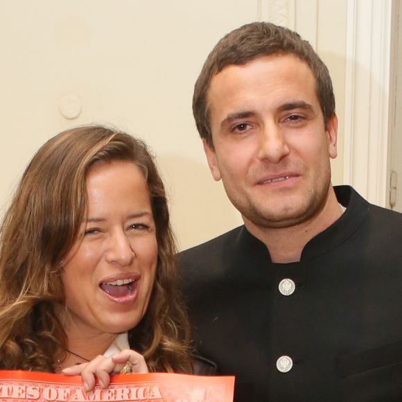 Exclusif - Jade Jagger et Karl Lagasse - Soirée "Fashion Charity Art" en association avec la fondation Claude Pompidou au Mona Bismarck American Center à Paris le 5 octobre 2016. Ce soir l'agence Pink Heater s'associe à la fondation pour cette où sont vendues et exposée des oeuvres de dix grands artistes contemporains comme Pierre et Gilles, Karl Lagerfeld, Bernard Venet, Erro, Karl Lagasse et Jade Jagger, la fille unique de Bianca et Mick Jagger, qui présentait également sa collection de bijoux qu'elle a dessinée pour cet événement. © CVS/LMS/Bestimage
