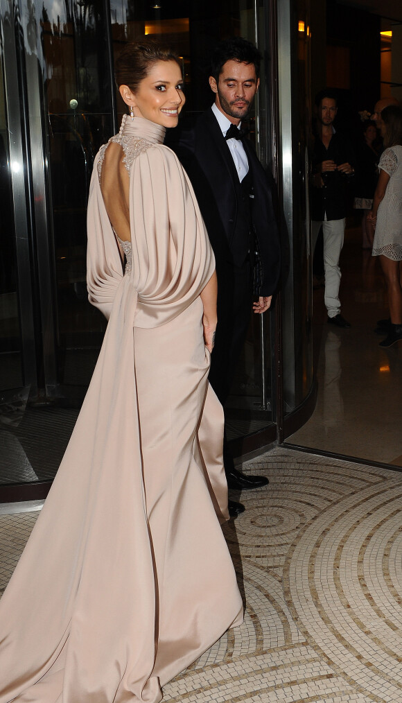 Cheryl Fernandez-Versini (Cheryl Cole) et son mari Jean-Bernard Fernandez-Versini rentrent à l'hôtel Martinez après leur soirée à Cannes le 15 mai 2015, lors du 68 ème Festival International du Film de Cannes