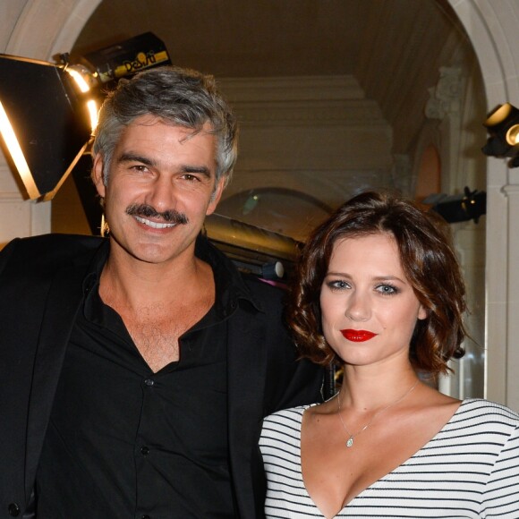 Exclusif - François Vincentelli et sa compagne Alice Dufour - Soirée de la présentation du "Nouvel écrin Studio Harcourt" à Paris le 17 octobre 2016. Le mythique studio photo parisien revient dans son quartier d'origine, le XVIème arrondissement, et pose ses valises dans un hôtel particulier de la rue de Lota. On y va pour ? Le portrait unique en noir et blanc, le nouvel espace d'exposition et le Café Harcourt by Dalloyau. © Coadic Guirec/Bestimage