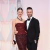 Adam Levine et sa compagne Behati Prinsloo - People à la 87ème cérémonie des Oscars à Hollywood le 22 février 2015