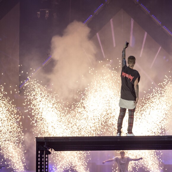 Justin Bieber en concert au Tele2 Arena à Stockholm en Suède le 29 septembre 2016.