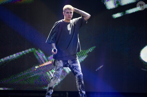 Justin Bieber en concert à Amsterdam dans la cadre de sa tournée "Purpose World Tour". Pays-Bas, le 8 octobre 2016.