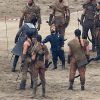 Peter Dinklage et Kit Harington sur le tournage de la série "Game of Thrones 7" à Zumaia en Espagne le 24 octobre 2016.