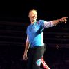 Chris Martin en concert avec Coldplay au Rose Bowl à Pasadena le 20 août 2016