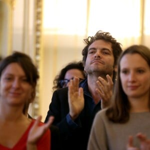 Le chanteur M (Matthieu Chedid) - Audrey Azoulay a fait commandeur de l'Ordre des Arts et des Lettres Louis Chedid dans le salon du ministère de la Culture à Paris, le 25 Octobre 2016. © Dominique Jacovides/Bestimage